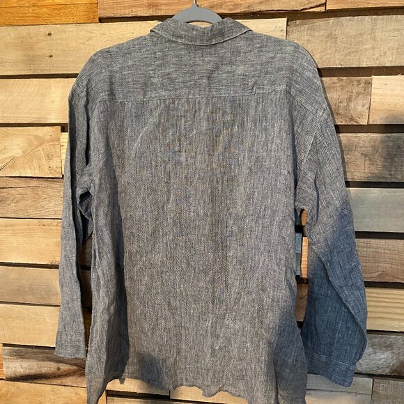 J. Jill Love Linen 100% Linen Gray Button Down Shirt Size L - Picture 4 of 14